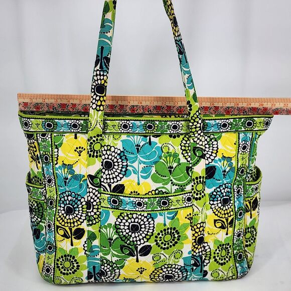 Vera Bradley Retired Limes Up Green Large Weekender Get Going Tote Bag RARE - Picture 9 of 11